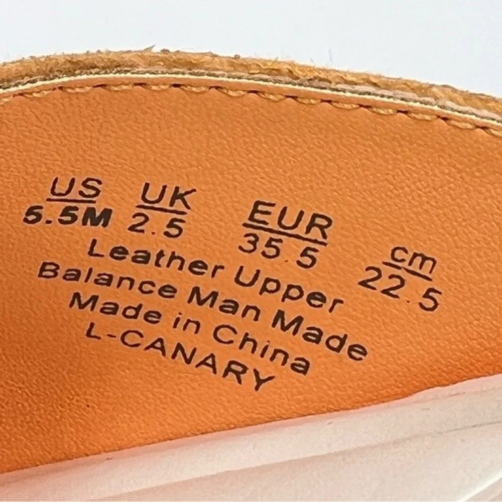 Franco Sarto Size 5.5 Canary Melon Orange Suede Leather Point Toe‎ Flats Shoes